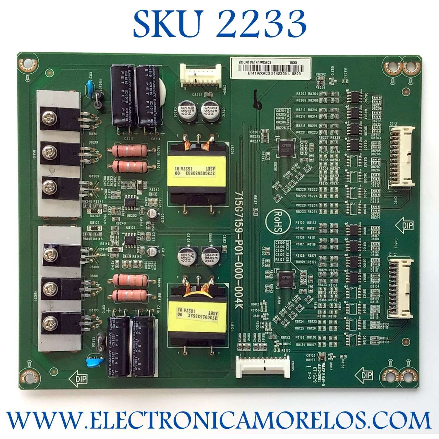 LED DRIVER PARA TV VIZIO NUMERO DE PARTE LNTVET41WXAC3 / 715G7159-P01-000-004K / (X)LNTVET41WXAC3 / PANEL T750QVF01.0 / MODELO M75-C1 LTCASMBR / M75-C1